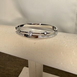 Silver Bracelet with Diamond Accents